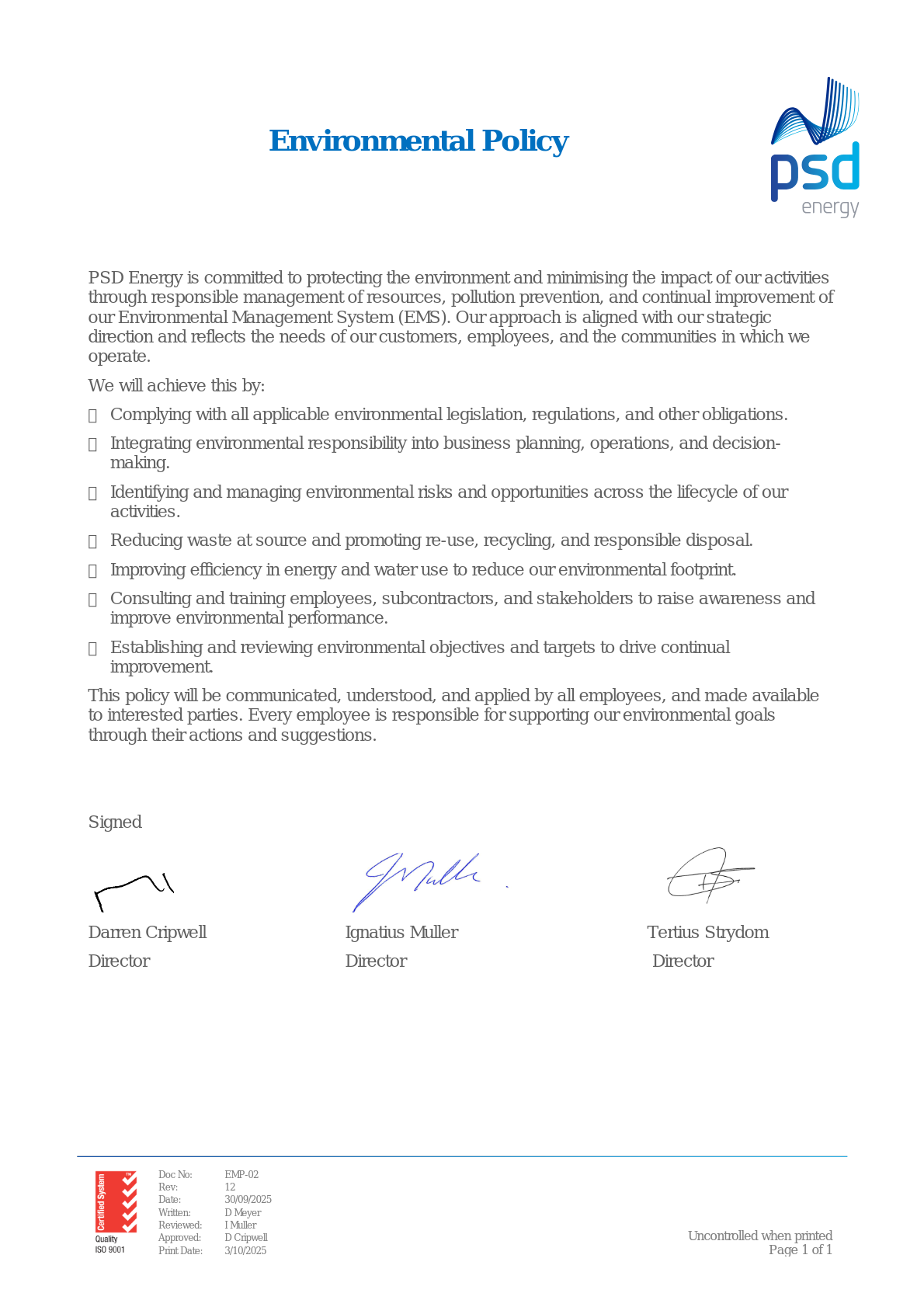 Environmental Policy